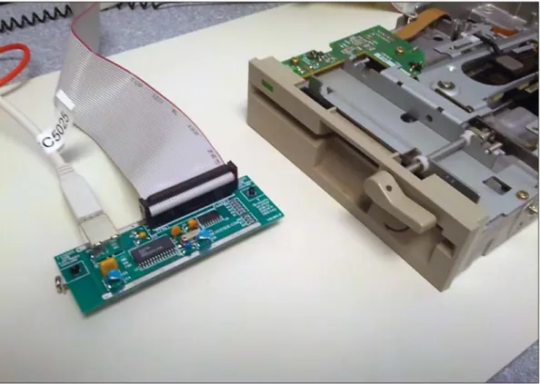 Figure 8: FC5025  being used to copy  data from a 5.25” 