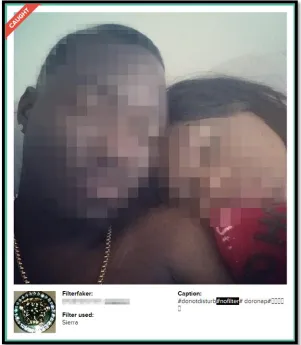 Figure 3. A screenshot from Filter Fakers showing a faked selfie. 