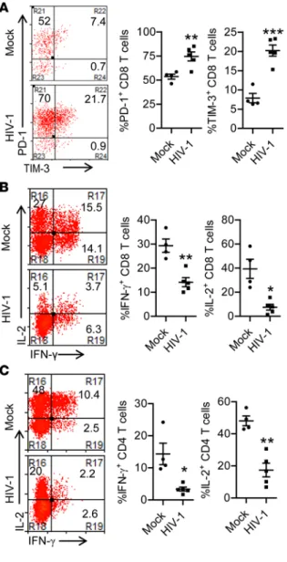 Figure 2. Persistent HIV-1 infection in humanized mice leads to impaired T cell  function