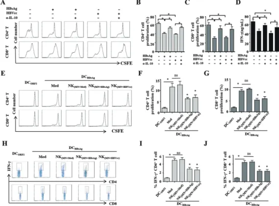 Figure 7  HBV-induced NK cells via monocytes inhibit autologous CD4+ and CD8+ T cells activation in IL-10 dependent manner