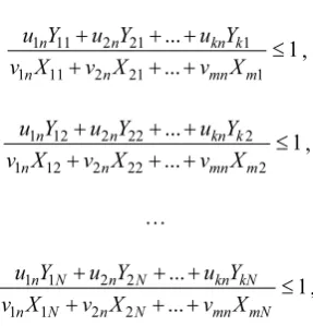 Table 11. Generalized criterion of efficiency. 