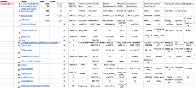 Fig. 3.2 Boston Metadata for Geospatial Category 