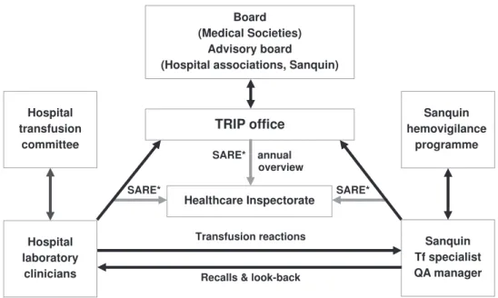 Figure 1. Communication lines for hemovigilance reporting