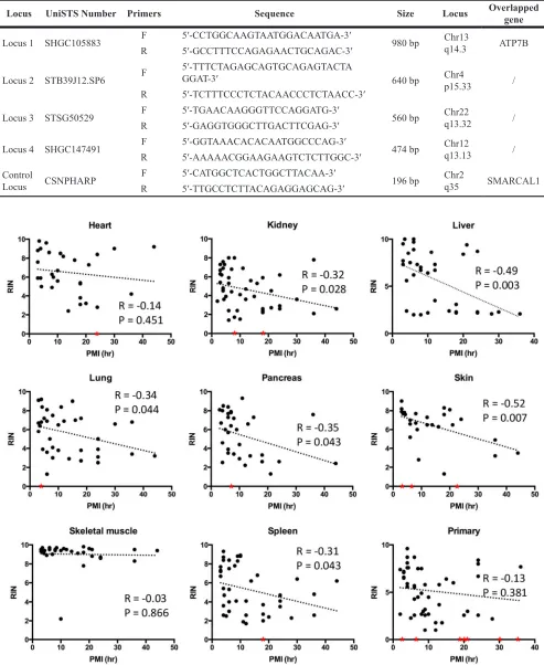 Table 3: Primers for DNA quality analysis and locus information