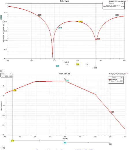 Figure-4. (a) Return Loss (S11 parameter) (b) Gain Plot (dB). 