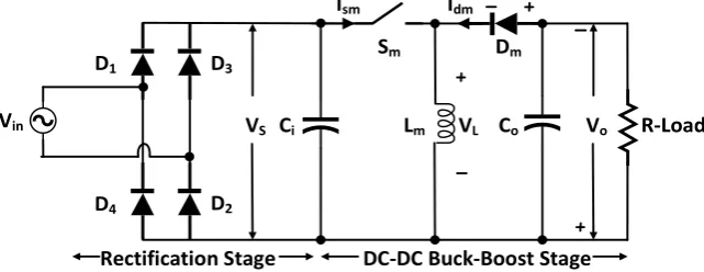Figure-1. Basic buck-boost converter circuit with rectifiers [5].  