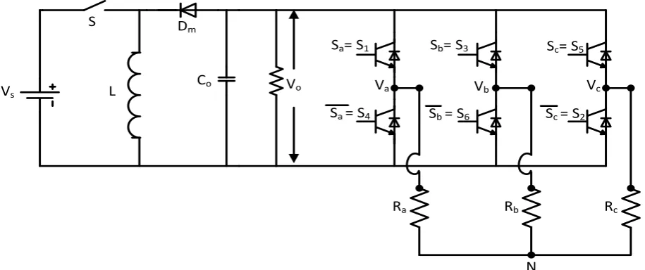 Figure-6. A DC-DC buck-boost with an interfaced inverter circuit diagram [13].