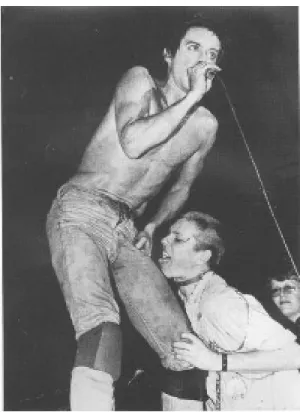 Fig. 1. Punk starts in Germany: Jäcki Eldorado licks Iggy Pop’s leg (67).