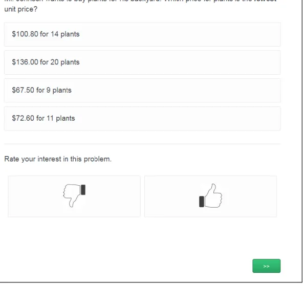 Figure 6. Example of item display for a generic word problem. 