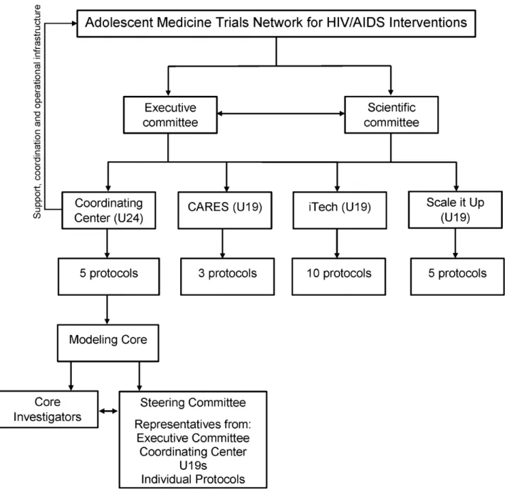 Figure 1.  Organizational structure of the Adolescent Medicine Trials Network for HIV/AIDS Interventions (ATN).