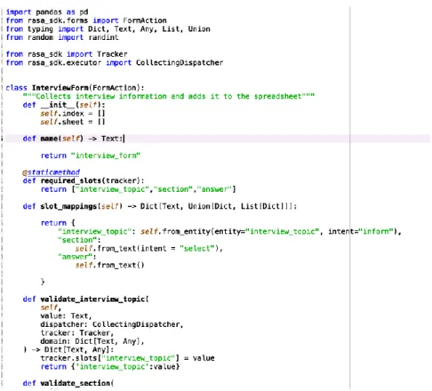 Figure 13: Interview form action screenshot 