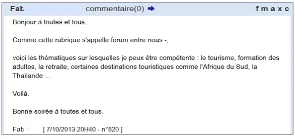 Figure 4 : Message généré dans le forum de la plateforme d’enseignement Moodle 