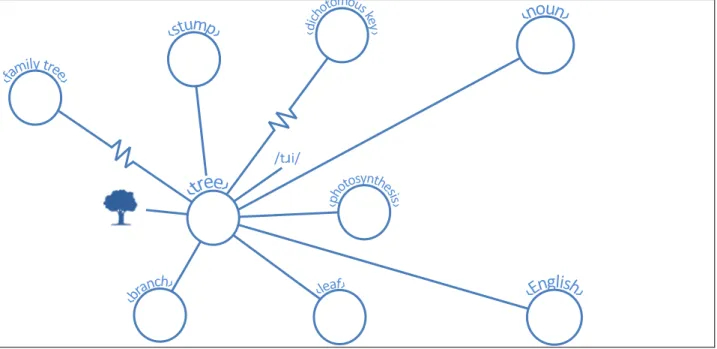 Figure 5: A linguistic ‹tree›. The concept is now additionally systematically related to certain  concepts from language: ‹noun› and ‹English›