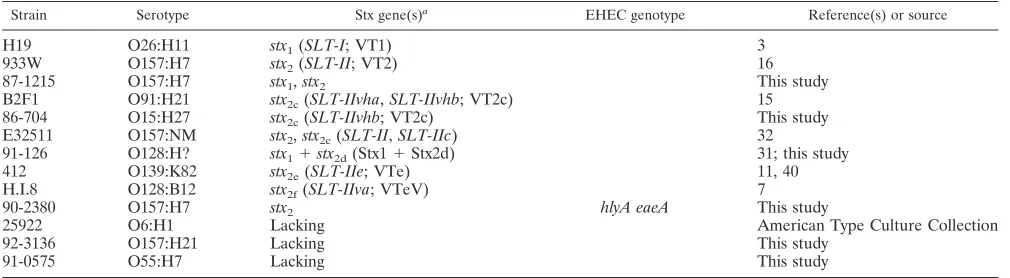 TABLE 1. Characteristics of reference strains used in this study