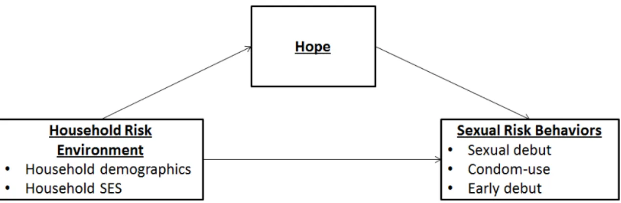 Figure 4.1. Conceptual model for study Aim 3 – operationalizing the Hope and HIV Prevention  framework for use with young women in rural South Africa 