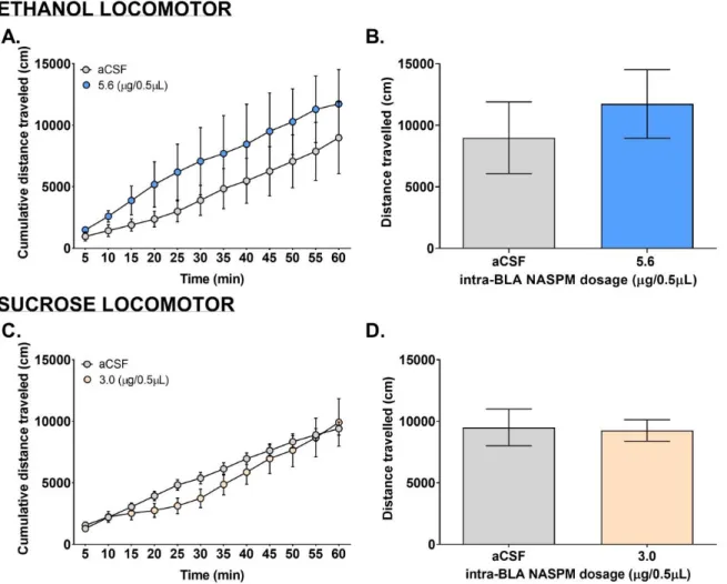 Figure 5. Locomotor activity after the microinjection of NASPM into the BLA 