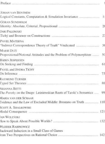 Table of Contens