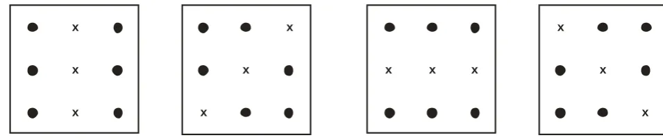 Fig. 1. Four different structure elements in 3x3 square window.  