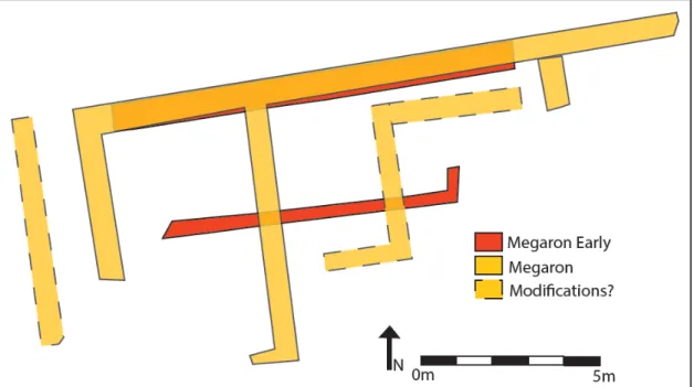Fig. 2.2: Ayios Athanasios Megaron Series. Line of Megaron Early north wall is approximate