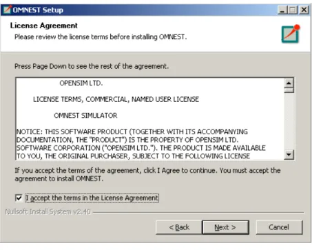 Figure 2.2. License agreement
