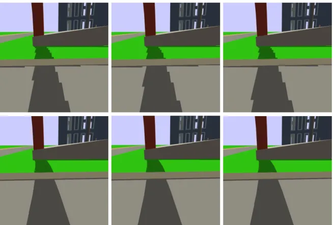 Figure 2.3: “Crawling” artifacts. (Top) In this sequence of images the camera position changes slightly