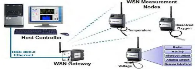 Figure 2.1: Basic Wireless Sensor Network (WSN) system 
