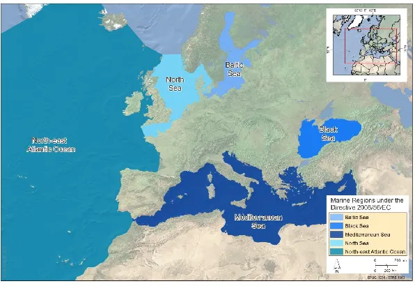 Fig. 3. Sea basins analysed under MUSES project (drawing on [1]) 