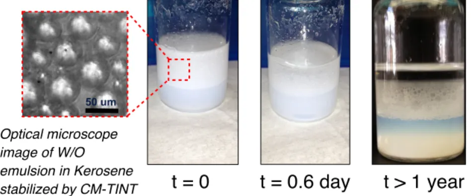 Figure 2.16: Illustration of sample composition used in investigations of oil-water interfa- interfa-cial aggregates