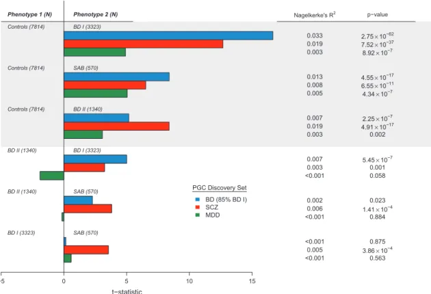 Figure 3).510−5015t−statisticPGC Discovery SetBD (85% BD I)SCZMDD Nagelkerke's R p−value<0.0010.005<0.001<0.0010.0060.002<0.0010.0030.0070.0030.0190.0070.0050.0080.0130.0030.0190.0330.5633.86 × 10 −40.8750.8841.41 × 10−40.0230.0580.0015.45 × 10