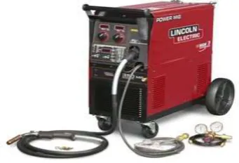 Fig 1.   The welding machine used for the experiment  Eighteen mild steel with dimensions 110x40x5.5mm was used during the experiment