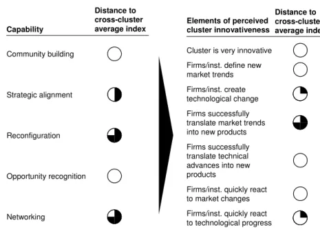 Figure  22:  Mapping  cluster  capability  profiles  with  perceived  innovativeness - cluster ALPHA 
