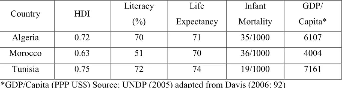 TABLE 4 Development Indicators for the Maghreb, 2003-2004 