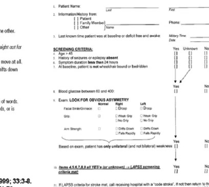 Figure 2.3. Two commonly used prehospital stroke screening tools 