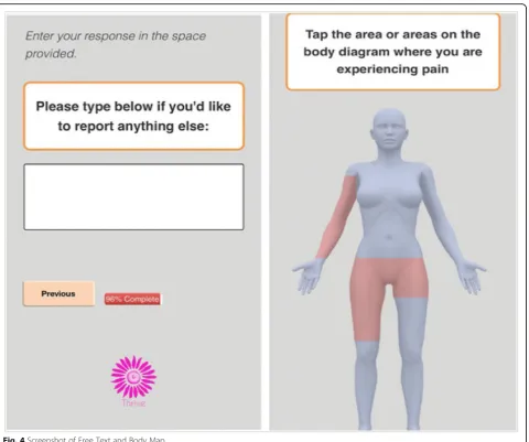 Fig. 4 Screenshot of Free Text and Body Map