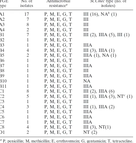 TABLE 2. Phenotypic and genotypic characteristics of MRSAisolates from two hospitals in Bangalore, South India