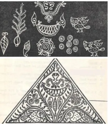 Figure 9 Synthesized Alpana Designs. The second  design is a synthesized version of the first design
