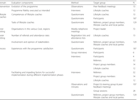 Table 1 Study components and methods used, for each domain of the Consolidated Framework for Implementation Research