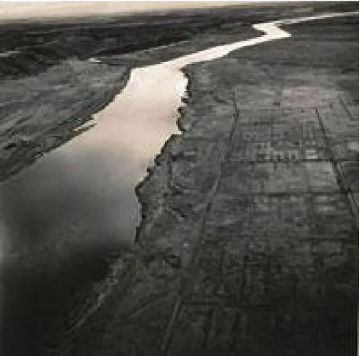 Figure 8. Emmet Gowin, Old Hanford City Site, Hanford Nuclear Reservation,          near  Richland,  Washtington, 1986, gelatin silver print