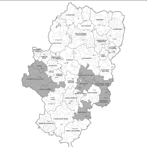Fig. 3 Prevalence of celiac disease in Aragon, Spain. Prevalence lower than 1:700 is shown in grey