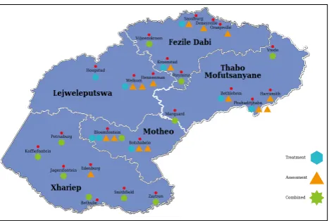 Fig. 1. Map of the Free State province ART facilities