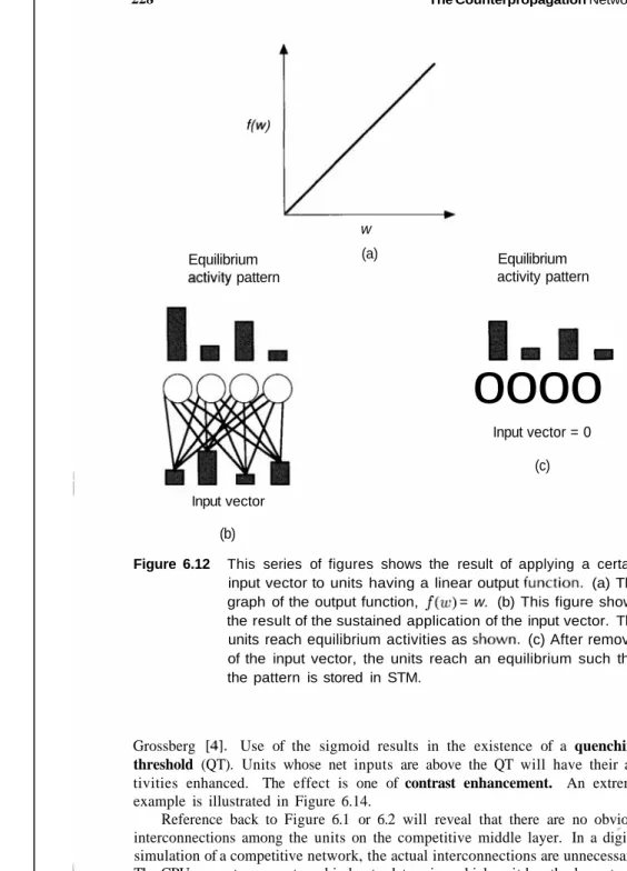 Figure 6.12 This  series of figures  shows the result of applying a certain input vector to units having a linear output  (a) The graph of the output function,  = w