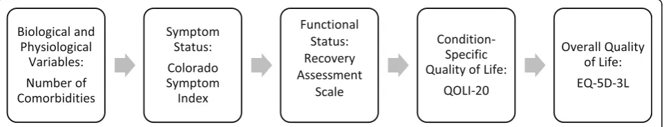 Fig. 1 Conceptual model guiding hypotheses about convergent validity of EQ-5D-3L with other measures in At Home/Chez Soi