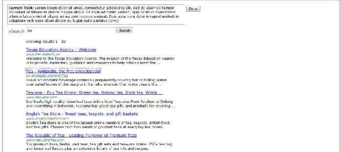 Figure 5. A landing page of the experimental search system. 