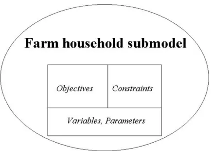 Figure 3- 2 Components of the farm household submodel 