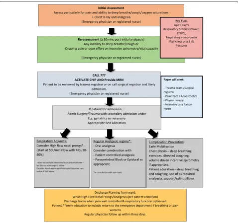 Fig. 1 Algorithm for the blunt chest injury care bundle (Chest Injury Protocol - ChIP)