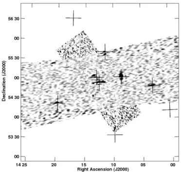 Fig. 4. Fringe-rate and delay map of a source; this is an unusually crowded field, and many other maps show only the targeted source.