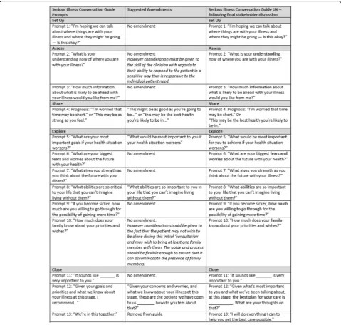 Fig. 1 Serious Illness Conversation Guide – Overview of Final Amendments