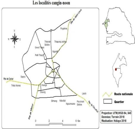 Figure 1.2: Carte des localités cangin-noon 