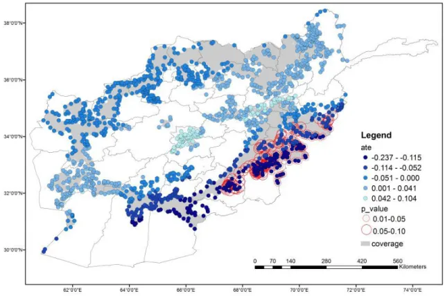 Figure 4.4: Spatial Distribution of Boundary Treatment Effects ( Category C+ fraud)