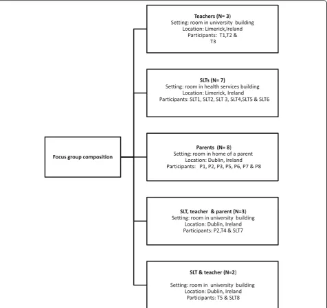 Fig. 1 Composition of focus groups with speech and language therapists, teachers and parents